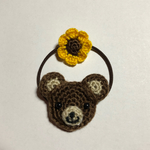 ひまわりとクマさんヘアゴム