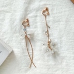 イヤリング☆アシンメトリー フラワーピアス