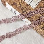 ＊再入荷＊1m お花 フラワー ケミカルレース ブレード スモーキーピンク BK190917 ハンドメイド 手芸 素材