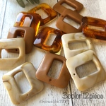 【12個入】大ぶりぷっくりアクリルチャーム スクエア カン付き 32×32mm 3color【0095】