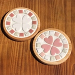 ペアコースター ピンク&ホワイト