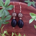 [送料無料]black&ゴールドピアス