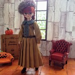 プリーツロングワンピース　マスタード＊22cmdoll