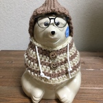  しろくま貯金箱   ニット帽子  パーカー 