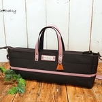 【su様専用】№1147 倉敷帆布フルートバッグ＊ダークブラウン×スモーキーコーラル