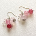 〜  NanaBuresu 〜 ローズクォーツ・ストロベリージェイド ピアス