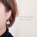 【new】gold ring×marble ピアス/イヤリング 