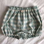 ブロックチェックかぼちゃパンツ ミント ベビー