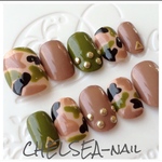 迷彩柄ネイル(ブラウン)