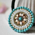 ビーズ刺繍ヘアゴム☆マグネサイト