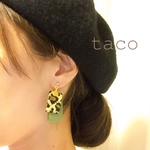 leopard  print ribon pierce/earring