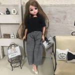 リカちゃん服♡グレンチェック柄ワイドパンツ♡大人リカちゃん♡リアルクローズ  