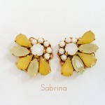 【再販】パピヨンビジューイヤリングyellow／ピアス