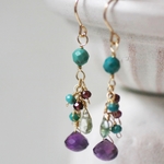 14kgf*ピアス◇アメジスト×ターコイズピアス