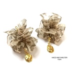 4pcs★leopard tulle camel（チュールチャーム）