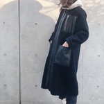 リバーシブルボアコート(ブラック)