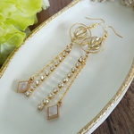 ゴールドのロングピアス/イヤリング/ノンホールピアス