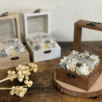 木箱のリングピロー 冬の森