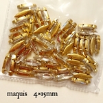 ゴールド台座  ロングマーキス 4×15mm クリア 50個