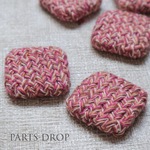 (( 4pcs )) 25×25mm ジャガード スクエアカボション ピンク〔CA-006PI〕