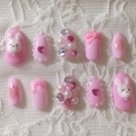 うさぎ ネイルチップ ピンク