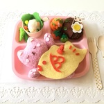 0808sirotanさんご予約品 2500フェルトままごと26 🌸 ぐーぐー猫さんオムライスランチ 🌸