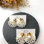 再販！ゴールドプレートとパールピアス/イヤリング