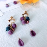 可愛く揺れるラベンダー💐選べるイヤリング&ピアス&マグネットピアス