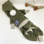 イタグレ服L メルトンフリース 小人フード ロンパース 犬服