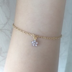 シンプル華奢な小花ブレスレット💐 ラベンダー