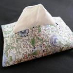 ポケットティッシュケース リバティ ロデン（ブルー系）ポケットティッシュカバー　布小物 布雑貨