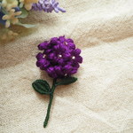 立体刺繍 ブローチ パープル