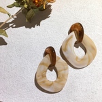 SALE⭐️クリアブラウン×ベージュピアス