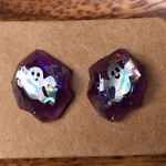 鉱物レジンのハロウィンピアス~7