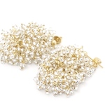 つぶつぶビーズピアス L kirakira clear × gold
