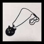 【Dark_cat ネックレス。】﻿猫 キャット ゴシックボールチェーン 個性的  病みかわいい ゴスロリ ピープス 