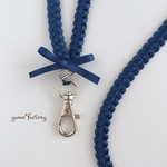 幸運結び𖧷 リボンレイ  ネックストラップ シルバーノット 