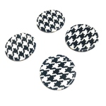 「#3955」 秋冬 千鳥柄 丸 アクリル メタル パーツ ✴︎ 4個セット