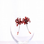 彼岸花   曼珠沙華 ピアス（イヤリング） red spider lily 片耳　ネックレスにも ディップアート和 和装 ワイヤーアクセサリー