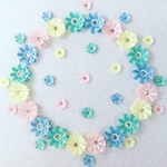 お花シール❁︎40枚❁︎半透明mix happiness flower