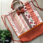 【stk様オーダー品】オレンジ苺柄の入学4点セット
