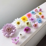 ☆キラキラ入り☆ラプンツェル風お花の髪飾り パステル紫 18輪