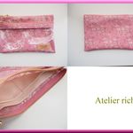 ★LIBERTY　Capel　カペル　ローズピンク系　ビニコのwファスナー・クリアポケット・1＋2分割ポケット付きポーチ　
