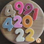 『アルファベット&数字』特大アルファベット大文字&特大数字 アイシング クッキー5枚セット