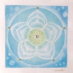光の曼荼羅パステル 魂の花を咲かせましょう（原画・額付・送料込み）