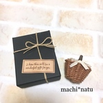  ＜新作＞＜受注生産＞くるみ色*かごバッグのブローチ〜箱入り〜プレゼントにも