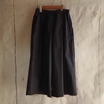 【受注製作】馬布(ネイビー)　ウエストゴム 前タックでお腹まわりがすっきりシルエットのガウチョパンツ