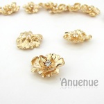 メタルセンターパーツ 20 x 22mm【 Gold flower 】3個