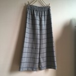 チェックウールストレッチLGで作ったワイドパンツ