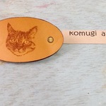 komugi artオリジナル猫顔 本革大人バレッタ 小さめ